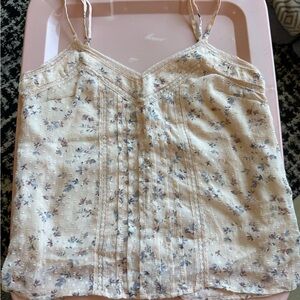 Abercrombie & Fitch Beige Lace Accent Blouse